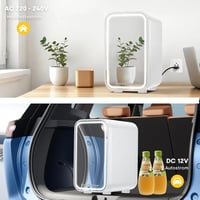 Mini frigider Enventor 6L pentru 8 doze, frigider cosmetic cu oglindă, iluminare LED reglabilă, funcție de răcire și încălzire, AC și 12V pentru mașină, alb 5