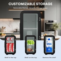 Enventor mini hűtőszekrény 6 liter / 8 doboz, hordozható hűtő-fűtő, AC+12V - fekete 8