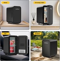 Enventor mini hűtőszekrény 6 liter / 8 doboz, hordozható hűtő-fűtő, AC+12V - fekete 7
