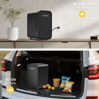 Enventor mini hűtőszekrény 6 liter / 8 doboz, hordozható hűtő-fűtő, AC+12V - fekete 5