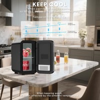 Enventor mini hűtőszekrény 6 liter / 8 doboz, hordozható hűtő-fűtő, AC+12V - fekete 3