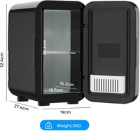 Enventor mini hűtőszekrény 6 liter / 8 doboz, hordozható hűtő-fűtő, AC+12V - fekete 9