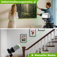ENVENTOR zöld kereszt lézer szintezőlézeres szintmérő 50m mágneses tartóval 5