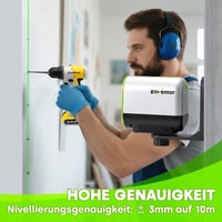 ENVENTOR zöld kereszt lézer szintezőlézeres szintmérő 50m mágneses tartóval 3