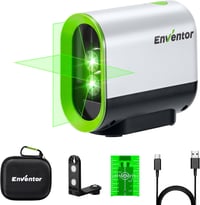 ENVENTOR zöld kereszt lézer szintezőlézeres szintmérő 50m mágneses tartóval 1