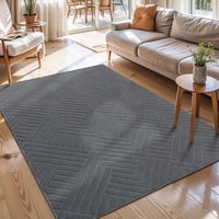 Covor geometric cu fir scurt Enyhom pentru sufragerie, dormitor, cameră de copii, antiderapant, lavabil la mașină, 160 x 230 cm 8