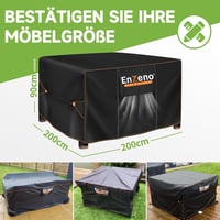 Enzeno 200x200x90 cm vízálló lounge bútor takaró L-alakú garnitúrához 6