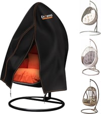 Husă de protecție impermeabilă pentru fotoliu suspendat tip ou Enzeno 115x190 cm, negru, pentru mobilier de grădină 1