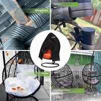 Husă de protecție impermeabilă pentru fotoliu suspendat tip ou Enzeno 115x190 cm, negru, pentru mobilier de grădină 6