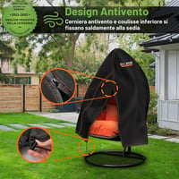 Husă de protecție impermeabilă pentru fotoliu suspendat tip ou Enzeno 115x190 cm, negru, pentru mobilier de grădină 4