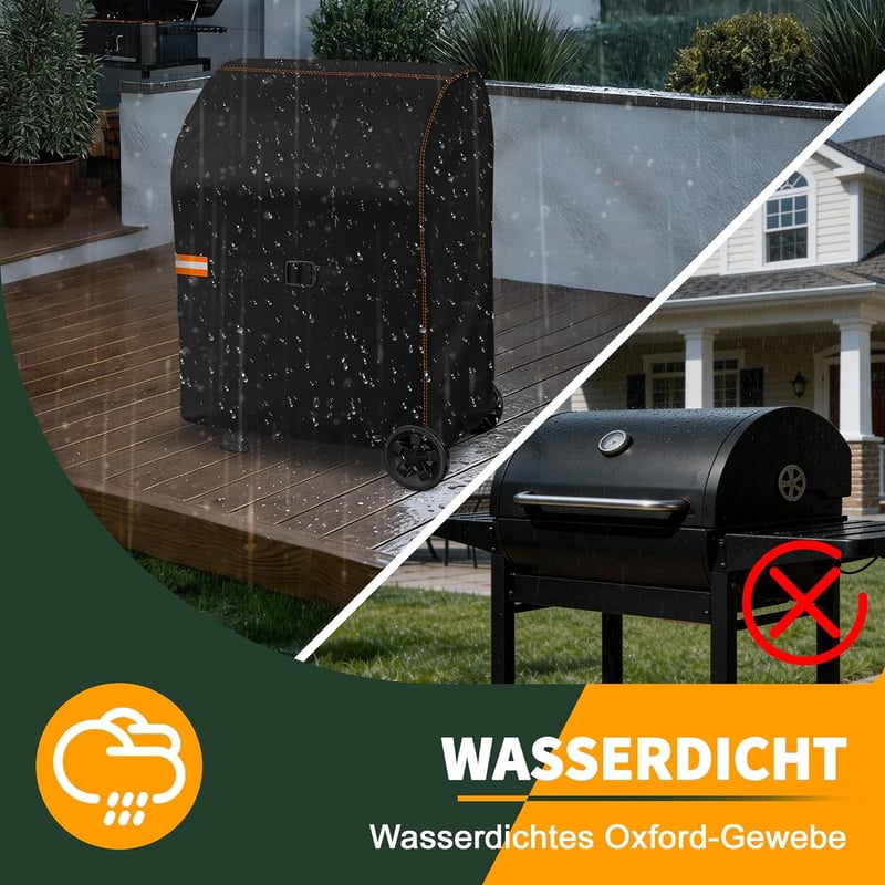 Enzeno Grillhuzat 90x70x110cm Vízálló Fekete Grill Takaró Weber Brinkmann