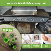 Enzeno Időjárásálló Grill Takaró 147x61x122cm - Vízálló BBQ Védőhuzat Weber Char Broil Grillekhez Oxford Anyag Fekete 6