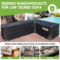 Husă pentru canapea de grădină în formă de L Enzeno, impermeabilă și rezistentă la vânt, 180x250x90x80/65 cm, husă de protecție pentru canapea de colț, prelată pentru mobilier de terasă (stânga scurtă - dreapta lungă) 5