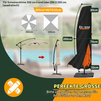 Ochranný obal na slnečník Enzeno 205x45/75/32 cm, vodoodolný, odolný voči UV žiareniu a vetru, oxfordská tkanina so zipsom, pre záhradné slnečníky 2-2,5 m 6