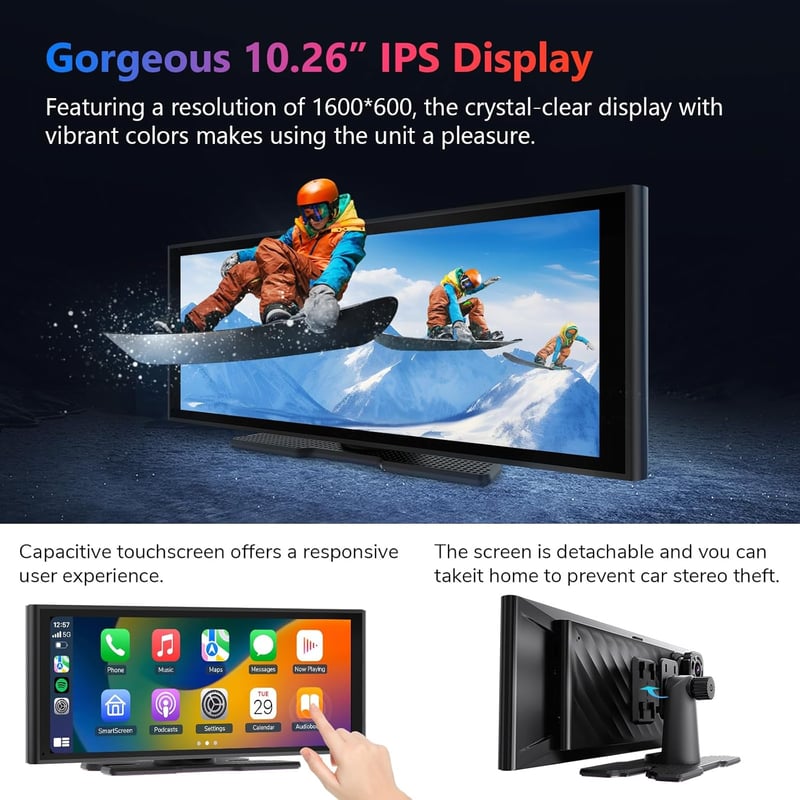 Eonon 10.26" IPS Autórádió Wireless CarPlay Android 4K Kamera SD Kártya