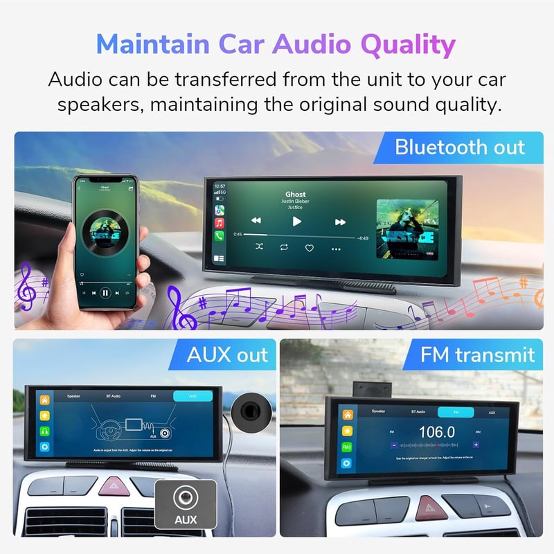 Eonon 10.26" IPS Autórádió Wireless CarPlay Android 4K Kamera SD Kártya