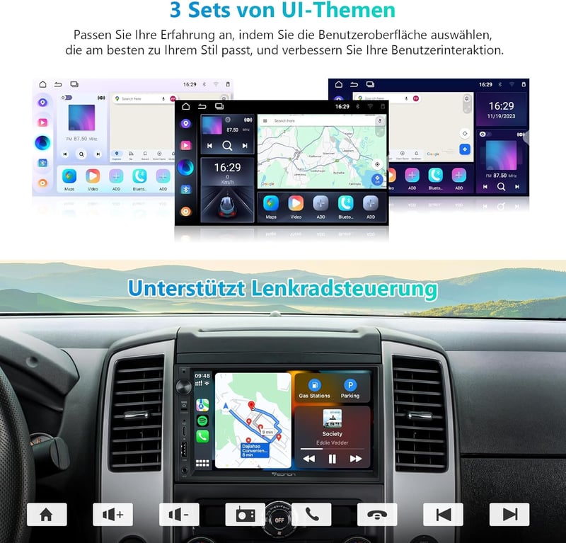 Eonon 7" Android 13 Autórádió Wireless CarPlay GPS Navigáció 2+32GB
