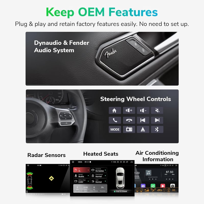 Eonon 9" Android 13 Autórádió VW Golf/Polo/Touran 6+64GB CarPlay GPS