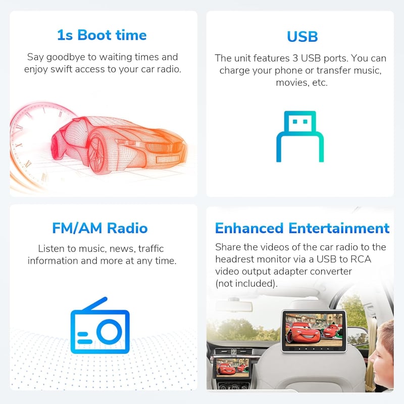 Eonon 9" Autórádió GPS Navigáció BMW E46 1998-2006 Android 13 Wireless CarPlay