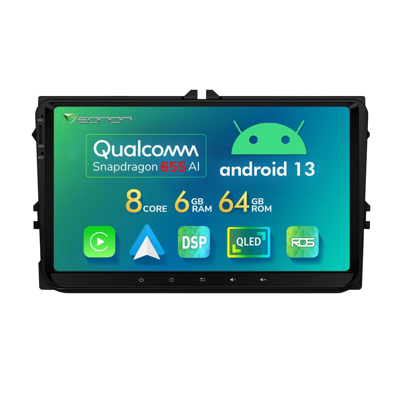 Autorádio Eonon VWA12S 9" Android 13 pre VW/Seat/Škoda – 6+64 GB, CarPlay, GPS