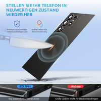Eonpam Samsung Galaxy S24 Ultra S928 akkufedél csere üveghátlap kameralencsével - fekete 2