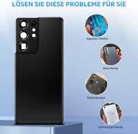 Eonpam Akkumulátor Hátlap Samsung Galaxy S21 Ultra 5G G998 Készülékhez - Eredeti Hátsó Üveg Borítás Csereszett Kamerakerettel (Fekete) 3