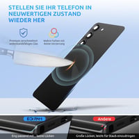 Eonpam Samsung Galaxy S23 S911 Hátsó Üveg Akkumulátorfedél Csere Készlet Kamerakerettel - Eredeti Minőségű Hátlap Javító Szett Fekete Színbe 2