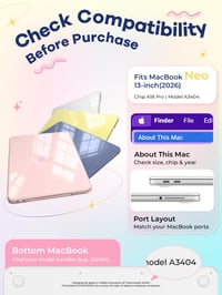 Husă de protecție transparentă EooCoo Crystal Clear pentru MacBook Neo 13" 2026 (A3404, A18 Pro) 3