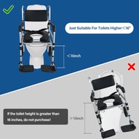 Eosprim Állítható Magasságú Toalett Kerekesszék - Mobil WC Szék Időseknek, Éjjeli és Zuhanyszék Kerekekkel Mozgáskorlátozottaknak 4