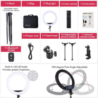 EOTO LIGHT 45cm LED Gyűrűlámpa Állvánnyal Dimmer Távirányítóval Smink Videó Fotózáshoz 5
