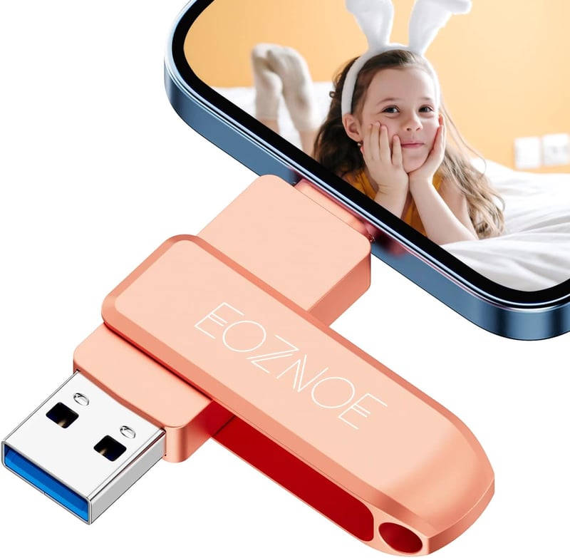 EOZNOE 32GB 3-in-1 USB Pendrive Telefonhoz - Alkalmazás Nélküli Fotó és Videó Tárolás, USB 3.0 Flash Meghajtó iPhone/Android/Tablet/PC Eszkö