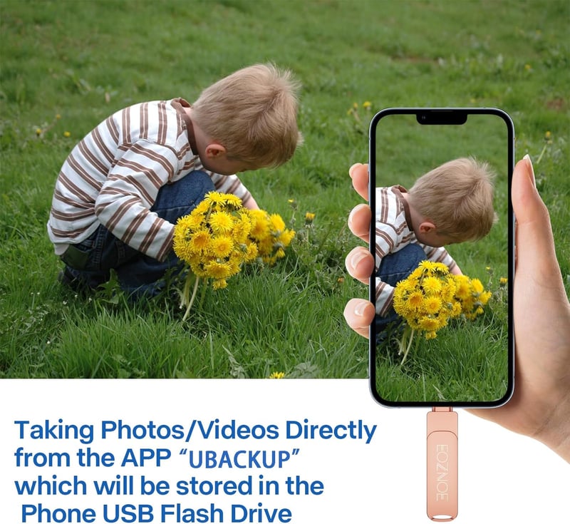 EOZNOE 64GB USB Pendrive 3-in-1 - Telefon Külső Memória Bővítő, USB 3.0 Fém Adattároló iPhone/Android/PC Kompatibilis, Fotó és Videó Mentésh