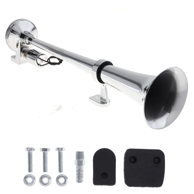 ePathChina 44 cm Jednorožec vzduchový klaksón 150 dB hlasitý 12V/24V pre kamión, loď a vlak, jednoreproduktorový klaksón
