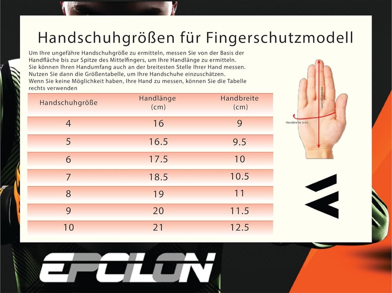EPCILON Kapushandschuh Futball Kesztyű Gyerek Felnőtt Csúszásmentes Grip Ujjvédelem - 8-as méret