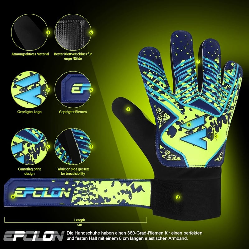 Mănuși de portar EPCILON Premium Grip pentru copii și adulți, antrenament de fotbal