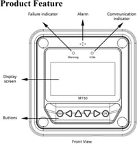 EPEVER MT50 LCD kijelző távirányító MPPT napelemes szabályozóhoz Tracer-BN 4