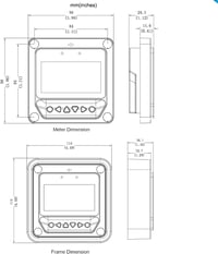 EPEVER MT50 LCD kijelző távirányító MPPT napelemes szabályozóhoz Tracer-BN 7
