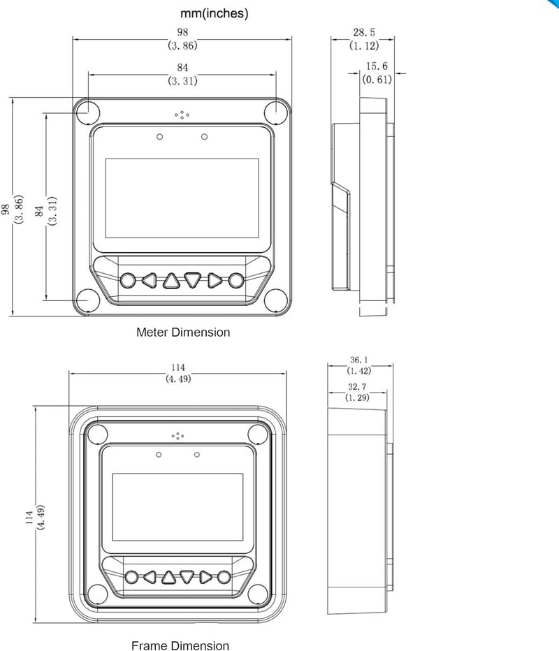 EPEVER MT50 LCD kijelző távirányító MPPT napelemes szabályozóhoz Tracer-BN
