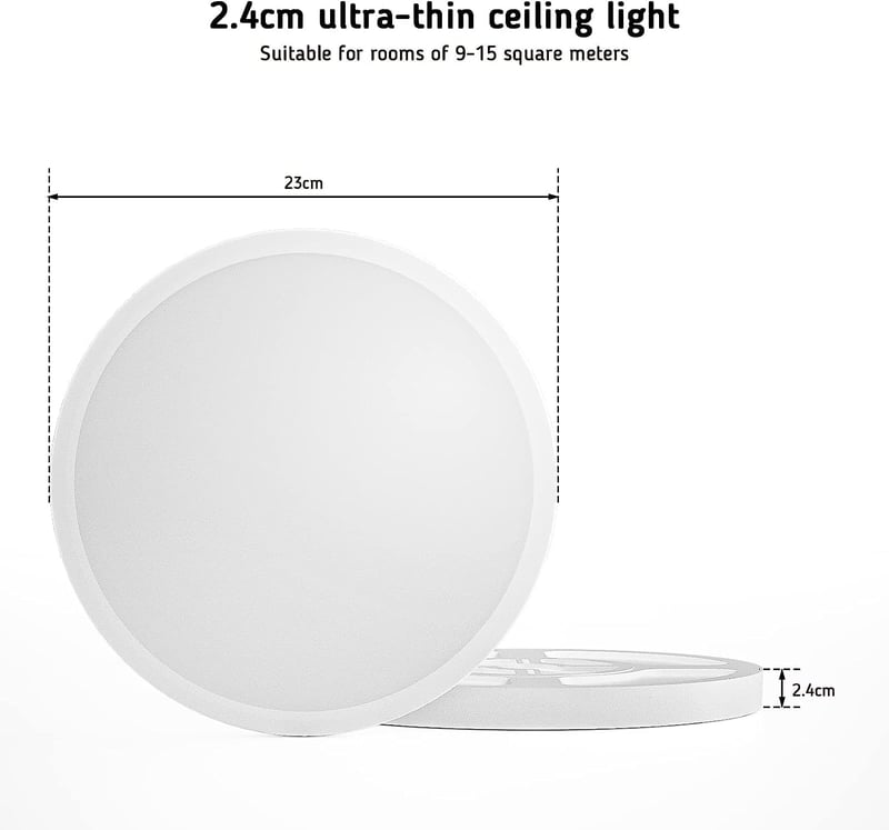 Epicflare 18W LED mennyezeti lámpa, kerek, állítható színhőmérséklet, 1724 lm