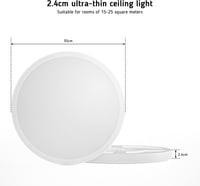 Epicflare LED Mennyezeti Lámpa Kerek 24W Hideg-Meleg Fehér Fürdőszoba Konyha Nappali 6