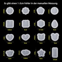 EPODA szilikon ékszeröntő forma készlet kulcstartóhoz és medálhoz - 16 db 2