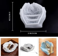 EPODA szilikon forma 3D kéz epoxi gyanta öntéshez gyertyatartó készítéshez 2