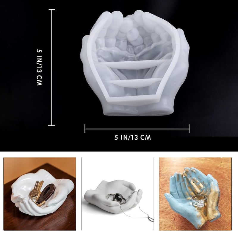 EPODA szilikon forma 3D kéz epoxi gyanta öntéshez gyertyatartó készítéshez