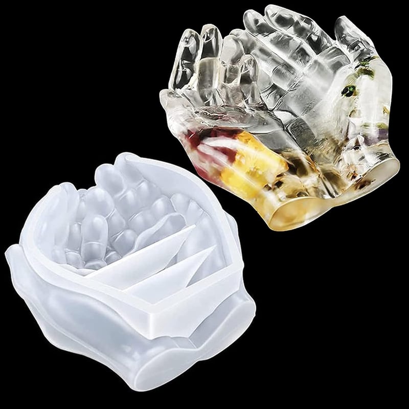 EPODA szilikon forma 3D kéz epoxi gyanta öntéshez gyertyatartó készítéshez