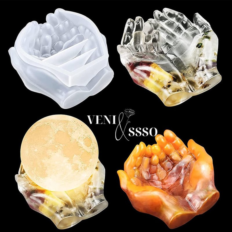 EPODA szilikon forma 3D kéz epoxi gyanta öntéshez gyertyatartó készítéshez