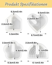 Set Matrițe din Silicon EPODA – Modele Curcubeu, Casă, Inimă, Floare – Matriță DIY pentru Sfeșnice – 4 bucăți 2