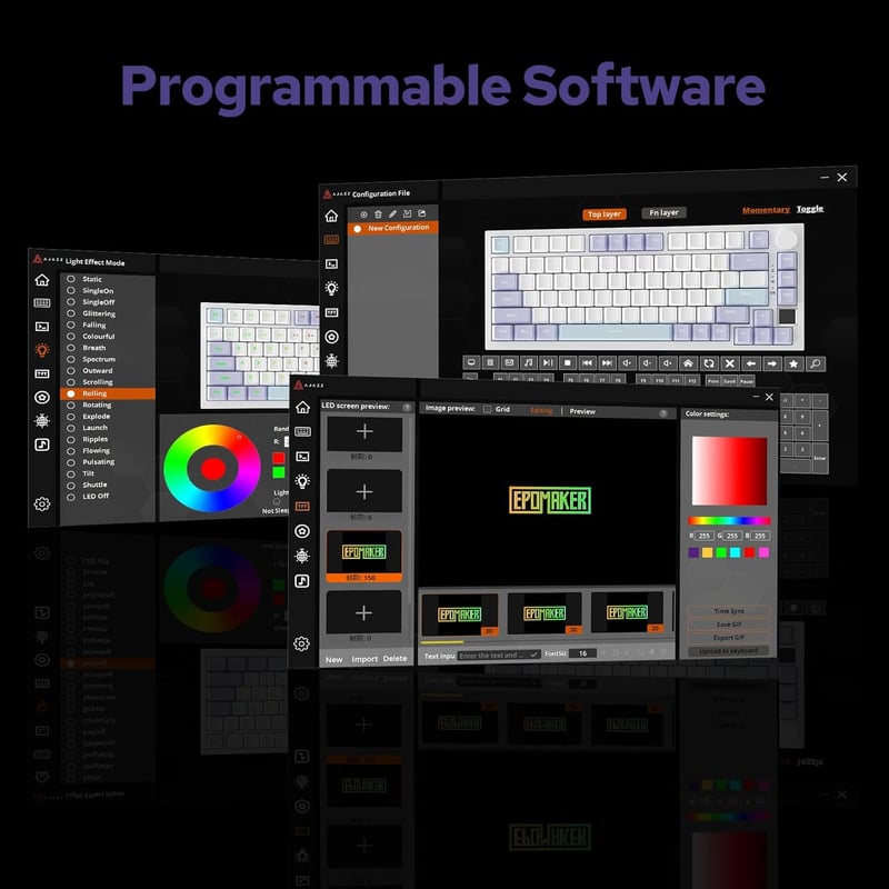 EPOMAKER Ajazz AK820 Pro Mechanikus Billentyűzet RGB, Bluetooth, Vezeték Nélküli