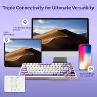EPOMAKER Ajazz AK820 Pro Mechanikus Billentyűzet RGB, Bluetooth, Vezeték Nélküli 4