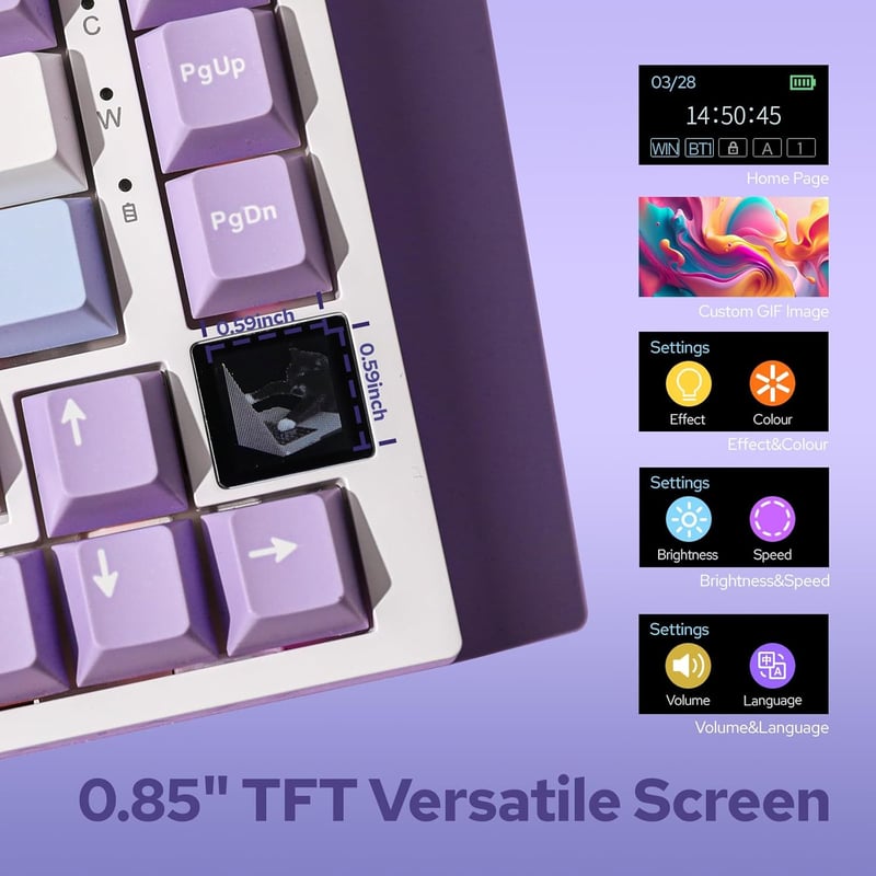 EPOMAKER Ajazz AK820 Pro Mechanikus Billentyűzet RGB, Bluetooth, Vezeték Nélküli