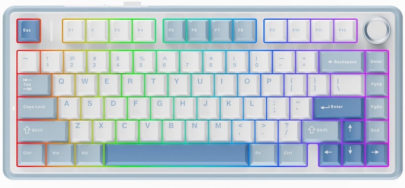 EPOMAKER Aula F75 Gamer Mechanikus Billentyűzet 75% Hot Swap RGB Bluetooth